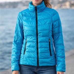 Fabletics Vibrant Blue Puffer Jacket XS